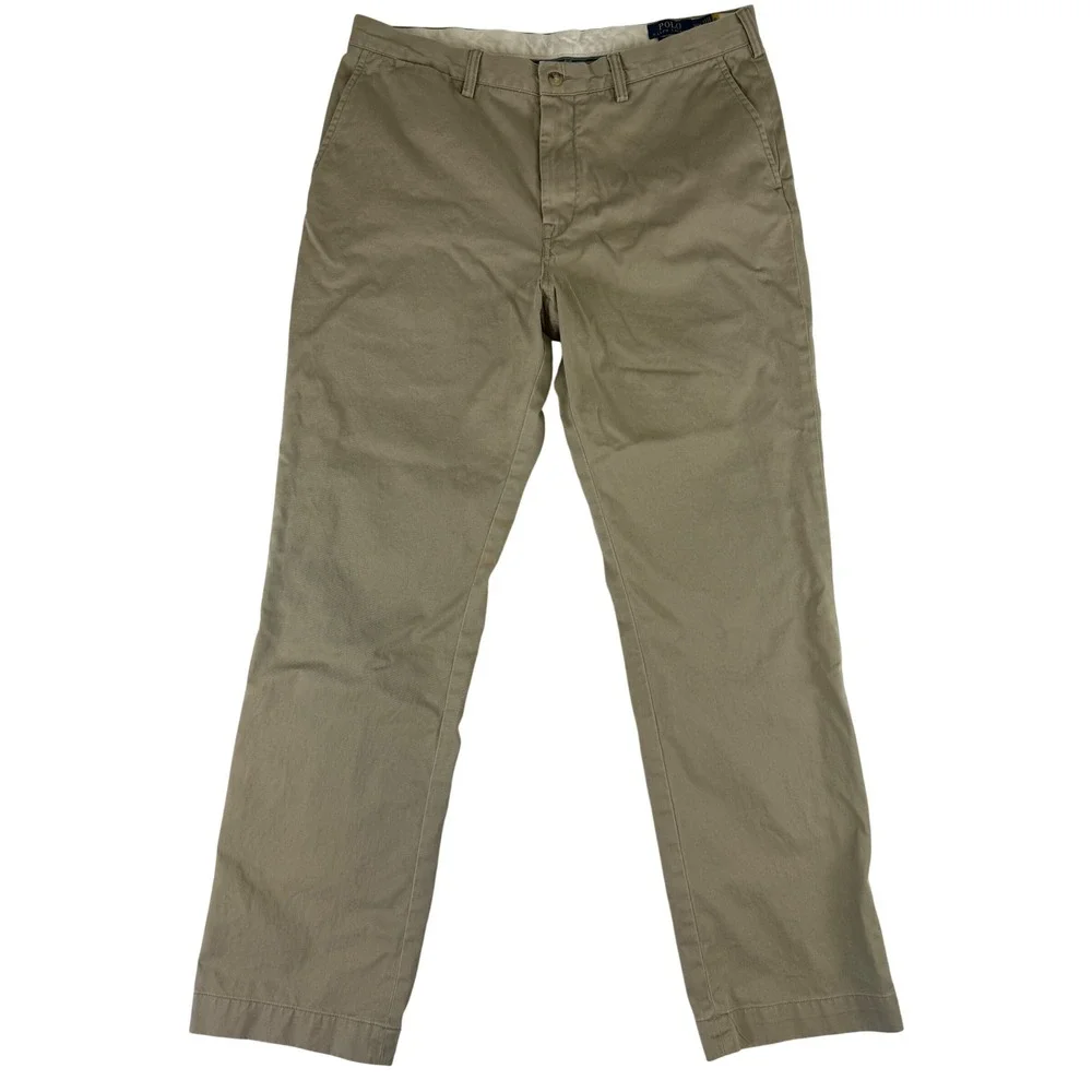 Polo Ralph‎ Lauren Chinos Mens 36x34 Tan Classic Fit Brushed Cotton Twill Pants